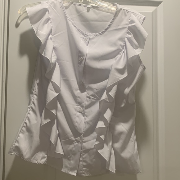 White Ruffle Blouse - Picture 2 of 2